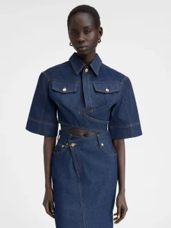 De de-N&icirc;mes denim top