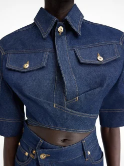 De de-N&icirc;mes denim top