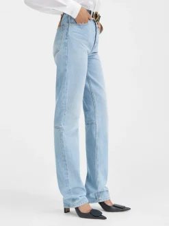 De de-N&icirc;mes rechte denim broek