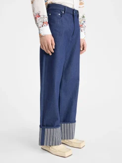 De de-N&icirc;mes wijde denim broek
