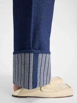 De de-N&icirc;mes wijde denim broek