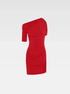 De Drapeado mini jurk