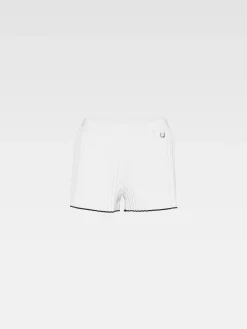 De gebreide shorts met plooien